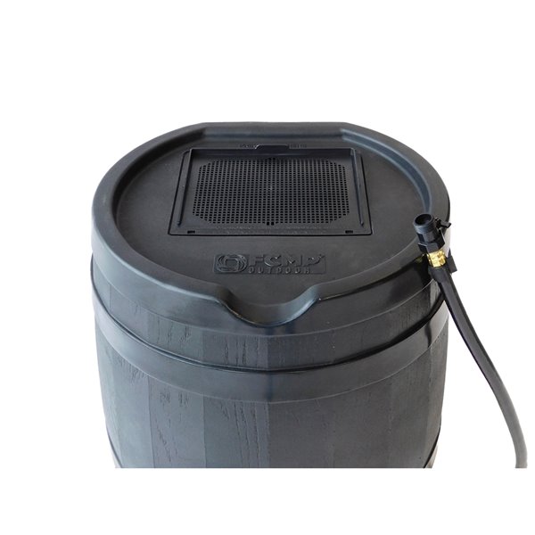 FCMP Outdoor 45-Gal Black Plastic Rain Barrel with Spigot Included