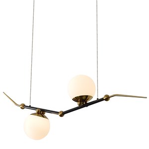 Lustre à DEL intégré Chianti de Vonn Lighting au fini laiton antique à 2 lumières, 43 po