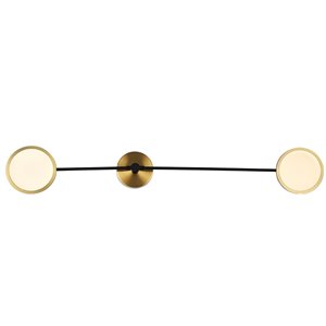 Applique murale à DEL intégrée Torino de Vonn Lighting au fini laiton antique, 39 po