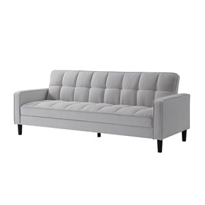 Inspired Home Osburne Light Grey Linen Sofa Bed