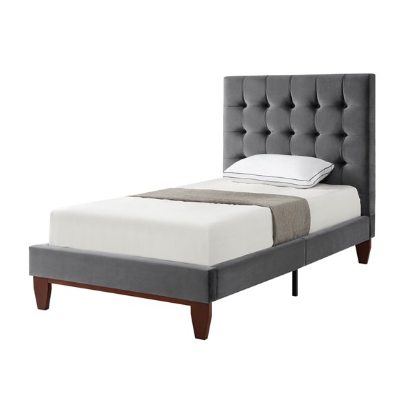 Inspired Home Telford Full Bed Frame - Grey BD24-02GRF-LAC | RONA