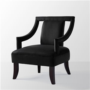 Inspired Home Frida Modern Velvet Accent Chair - Black