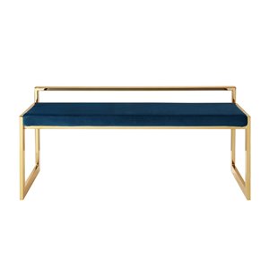 Inspired Home Ledger Modern Navy/Gold Accent Indoor Bench