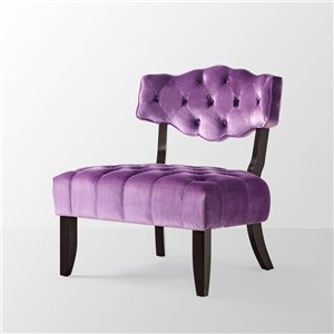 Inspired Home April Modern Velvet Slipper Chair - Purple