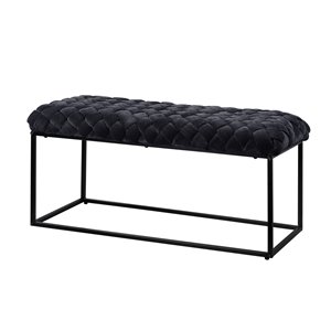 Inspired Home Mariana Modern Black Accent Indoor Bench