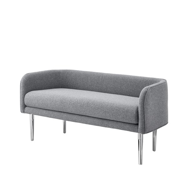 Inspired Home Mikaela Modern Grey/Chrome Accent Indoor Bench