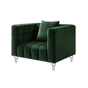 Inspired Home Jeremy Modern Velvet Club Chair - Hunter Green