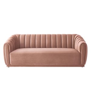 Inspired Home Bellamy Modern Blush Velvet Sofa