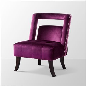 Inspired Home Brandon Modern Velvet Slipper Chair - Plum