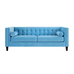 Inspired Home Miah Modern Sky Blue Velvet Sofa