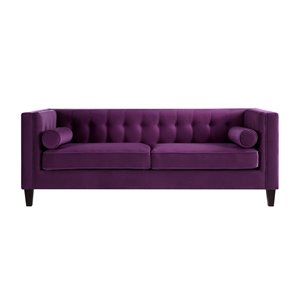 Inspired Home Miah Modern Purple Velvet Sofa