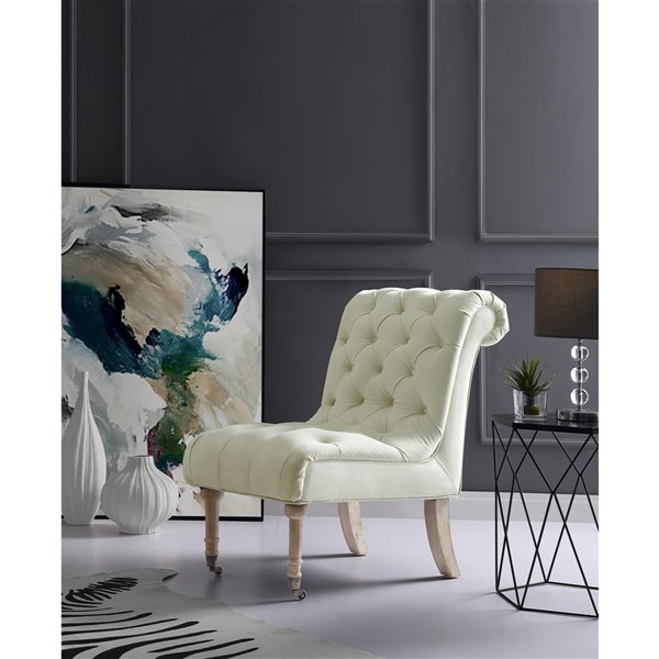 tufted velvet slipper chair