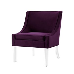 Inspired Home Terrance Modern Velvet Accent Chair - Purple