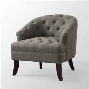 Inspired Home Luis Modern Linen Accent Chair - Charcoal