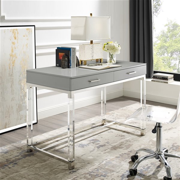 light grey writing desk