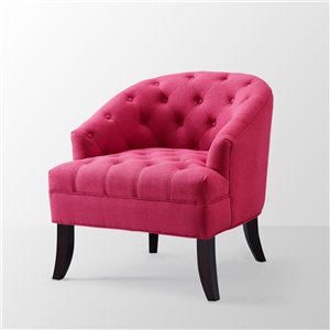 Inspired Home Luis Modern Linen Accent Chair - Fuchsia