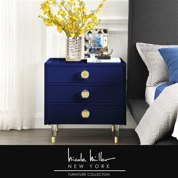 navy and gold nightstand