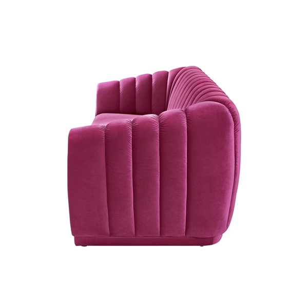 Inspired Home Bellamy Modern Fuchsia Velvet Sofa