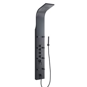 AKDY Matte Black 8-Spray Shower Panel System