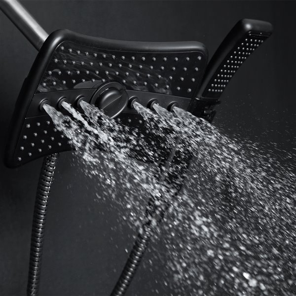 AKDY 4Spray Rain Dual Shower Head in Matte Black SH0132 RONA