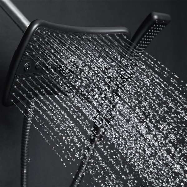 AKDY 4Spray Rain Dual Shower Head in Matte Black SH0132 RONA