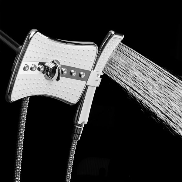 AKDY Chrome 4-Spray Shower Head and Handheld Shower Combo 2.5-GPM (9.5-LPM)
