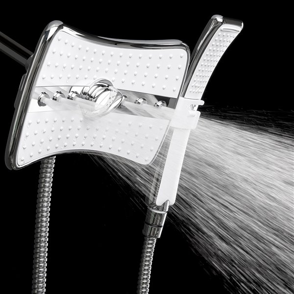 AKDY Chrome 4-Spray Shower Head and Handheld Shower Combo 2.5-GPM (9.5-LPM)