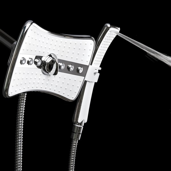 AKDY Chrome 4-Spray Shower Head and Handheld Shower Combo 2.5-GPM (9.5-LPM)