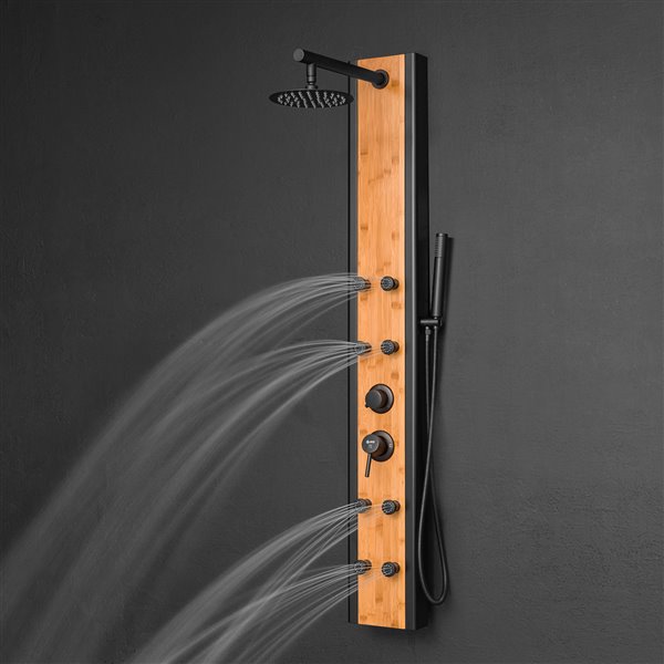 AKDY Bamboo 8-Spray Shower Panel System