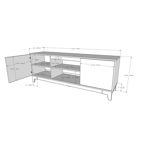 Nexera Rhapsody TV Stand for TVs up to 80-in - Nutmeg and Black