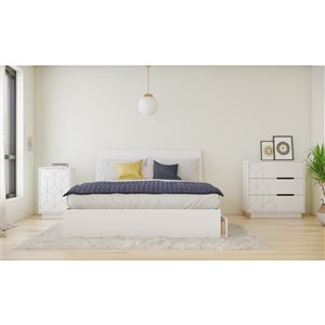 Ensemble de chambre à coucher pour grand lit Ivory de Nexera, blanc, 4 pièces