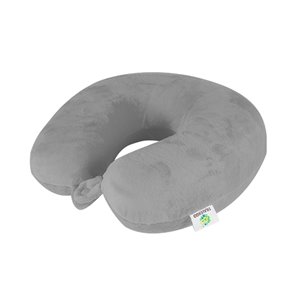 Oreiller cervical rond en velours de GoGreen Power, 12 po W x 12 po L, gris