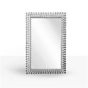 Miroir rectangulaire avec cadre Bling de Hudson Home, 36 po x 24 po, clair