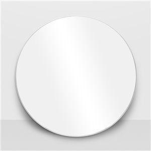 Miroir rond avec cadre Emerson de Hudson Home, 31,5 po x 31,5 po, chrome