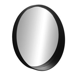 Hudson Home Murray 31.5-in L x 31.5-in W Round Framed Mirror - Black