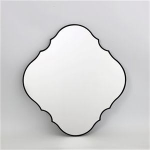 Miroir ovale avec cadre Parisian de Hudson Home, 32 po x 30 po, noir