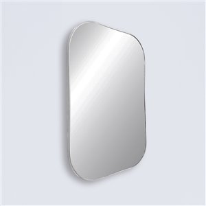 Miroir rectangulaire avec cadre Emerson de Hudson Home, 36 po x 24 po, chrome