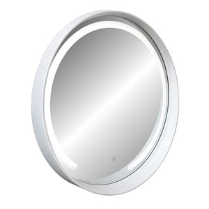 Hudson Home Denmark 27.5-in L x 27.5-in W Round Framed Mirror - White