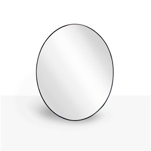 Miroir ovale avec cadre Emerson de Hudson Home, 30 po x 24 po, noir