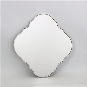 Hudson Home Parisian 32-in L x 30-in W Oval Framed Mirror - Silver