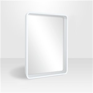 Hudson Home Betty 31-in L x 25-in W Rectangle Framed Mirror - Satin White
