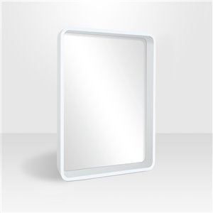 Miroir rectangulaire avec cadre Betty de Hudson Home, 31 po x 25 po, blanc satiné