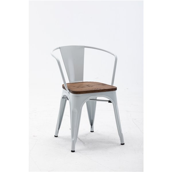 Hudson Contemporary Farmhouse Tolix Arm, Farm Style Metal Dining Chairs