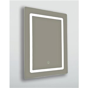 Miroir rectangulaire aux contours polis Lumi de Hudson Home, 36 po x 24 po, clair