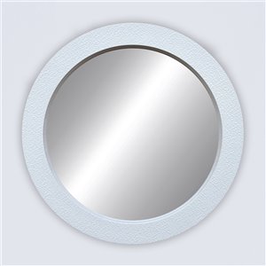 Miroir rond avec cadre Octavio de Hudson Home, 32 po x 32 po, blanc