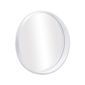Hudson Home Murray 31.5-in L x 31.5-in W Round Framed Mirror - White