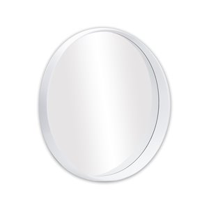 Miroir rond avec cadre Murray de Hudson Home, 31,5 po x 31,5 po, blanc