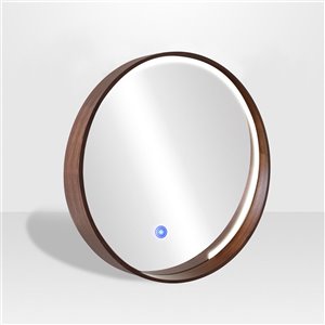 Miroir rond avec cadre Denmark de Hudson Home, 32 po x 32 po, poire
