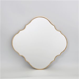Hudson Home Parisian 32-in L x 30-in W Oval Framed Mirror - Gold