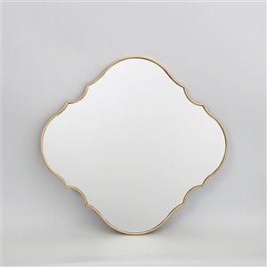 Miroir ovale avec cadre Parisian de Hudson Home, 32 po x 30 po, or